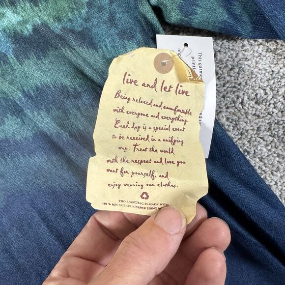 One World Live and Let Live Top M Hippie Chic Earthy Festival Artsy Boho Ombre - Picture 4 of 15